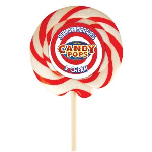 Candy Pops Large Strawberry & Cream Wheel Lollies 75 g
