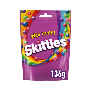 Skittles Vegan Wild Berry Sweets Pouch Bag 136 g