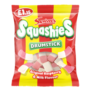 Swizzels Drumstick Squashies Original Raspberry & Milk Flavour Bag 120 g