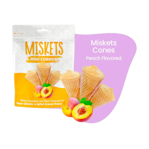 Miskets White Chocolate Peach Flavored Mini Cones 50 g
